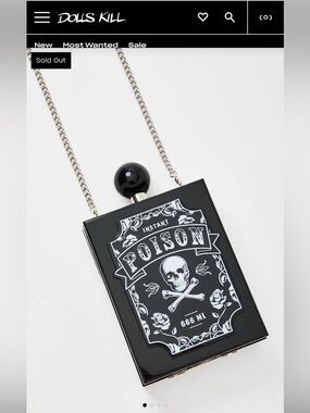 Dolls Kill Black evil elixir crossbody bag